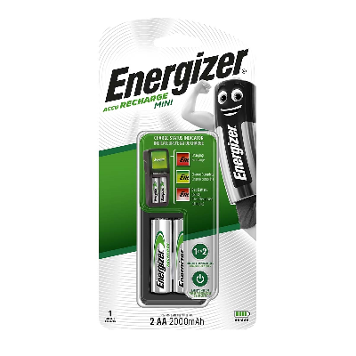 ENERGIZER CARREGAD MINI 2 PILHA AA 2000m