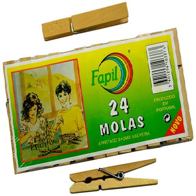 FAPIL MOLAS DE MADEIRA  P/ROUPA 24UN
