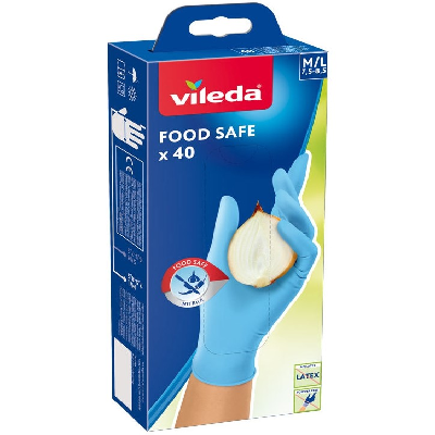 VILEDA LUVAS FOOD SAFE M/G 40UN