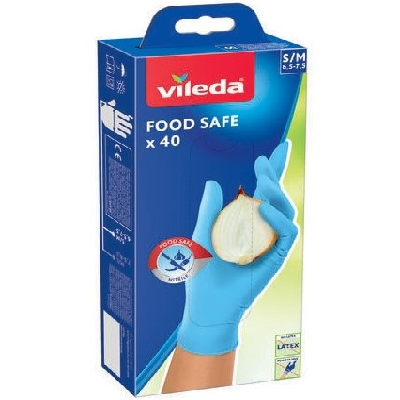 VILEDA LUVAS FOOD SAFE P/M 40UN