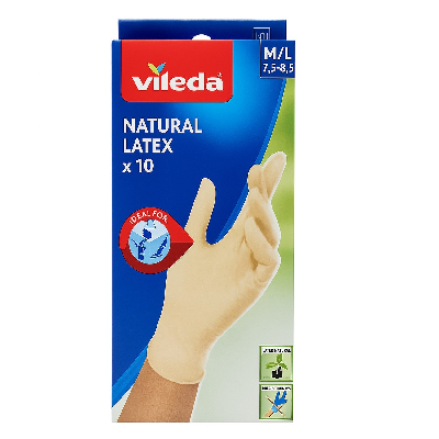 VILEDA LUVAS LATEX NATURAL M/G 10UN