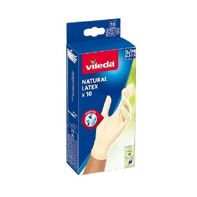 VILEDA LUVAS LATEX NATURAL P/M 10UN
