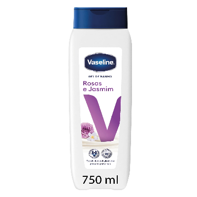 VASELINE GEL BANHO 750ML ROSA E JASMIM