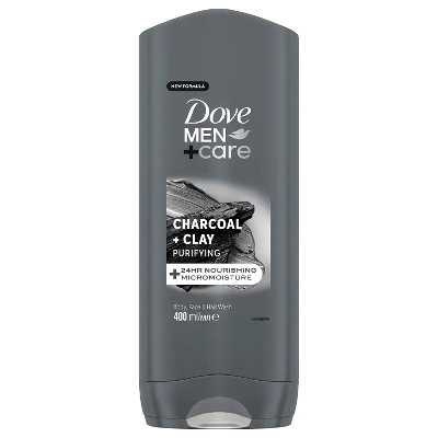 DOVE GEL BANHO 400ML MEN CHARCOAL+CLAY