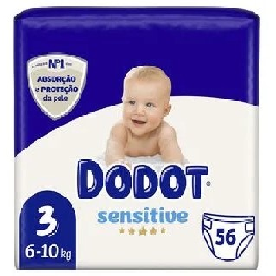 DODOT FRALDAS SENSITIVE T3 56UN 6-10KG