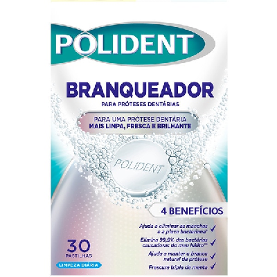 POLIDENT PASTILHA BRAQUEADOR 30UN