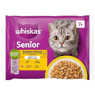 WHISKAS 4X85G GELEIA AVES SENIOR