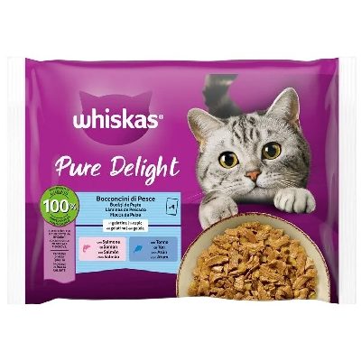 WHISKAS 4X85G PURE DELÍCIA PEIXE