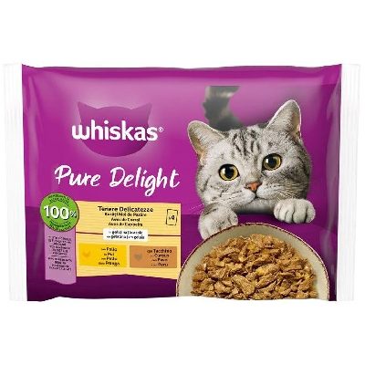 WHISKAS 4X85G PURE DELÍCIA AVES