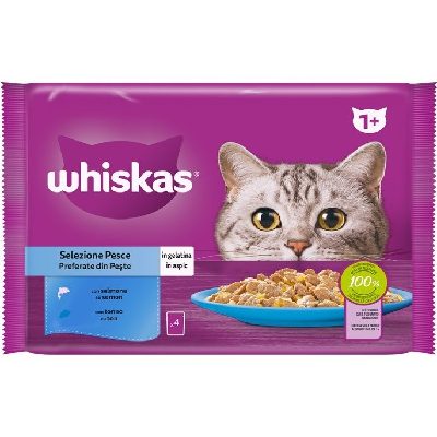 WHISKAS 4X85G GELEIA PEIXE
